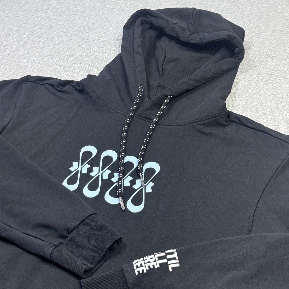 Bald Head Blues Hoodie Mens M Black Pullover‎ Hooded Graphic Print Pockets